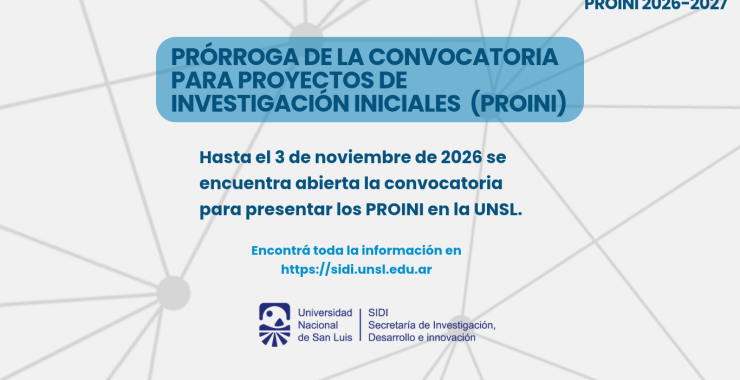 Prórroga de la convocatoria a Proyectos de Investigación Iniciales – PROINI 2026-2027
